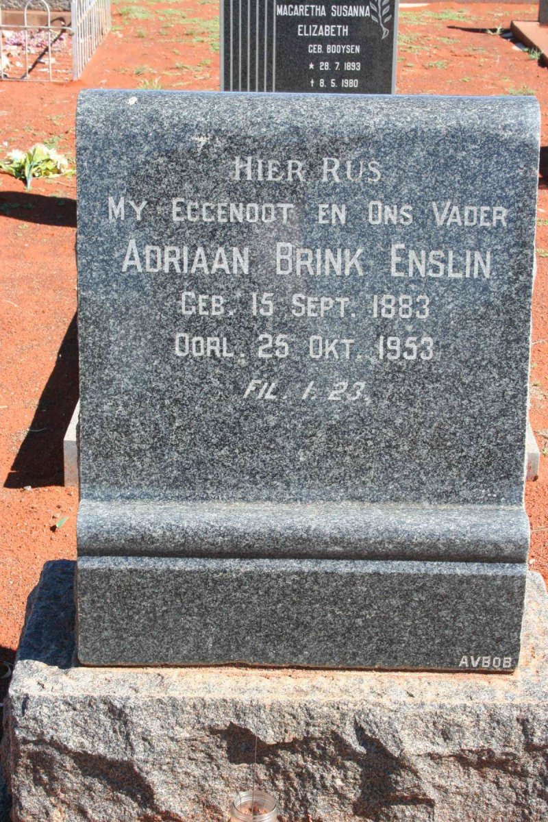 ENSLIN Adriaan Brink 1883-1953