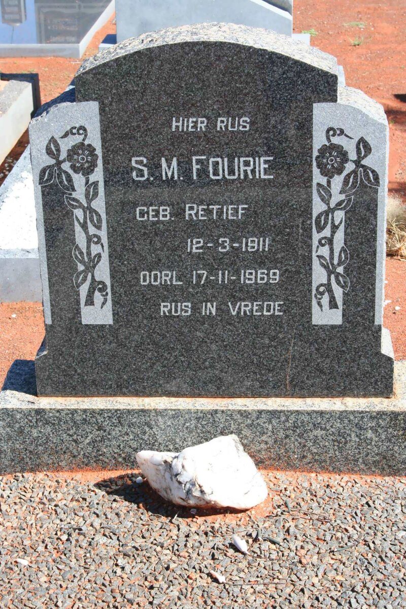 FOURIE S.M. nee RETIEF 1911-1969