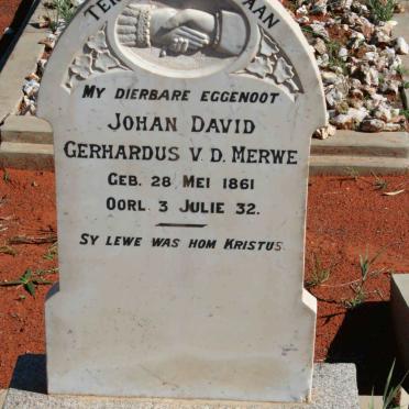 MERWE Johan David Gerhardus, van der 1861-1932