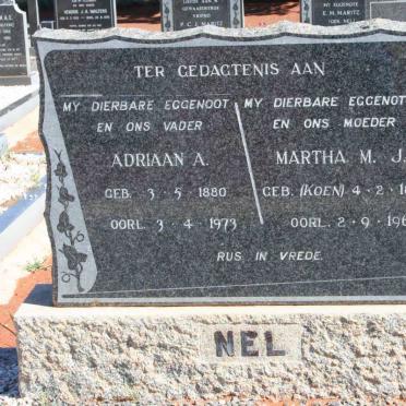 NEL Adriaan A. 1880-1973 &amp;  Martha M.J. KOEN  1889-1965