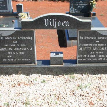 VILJOEN Abraham Johannes  J. 1905- &amp;  Alletta Magdalena J. FOURIE 1909-1982
