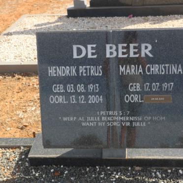 BEER Hendrik Petrus, de 1913-2004 &amp; Maria Christina 1917-2012