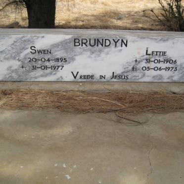 BRUNDYN Swen 1895-1977 &amp; Lettie 1906-1973