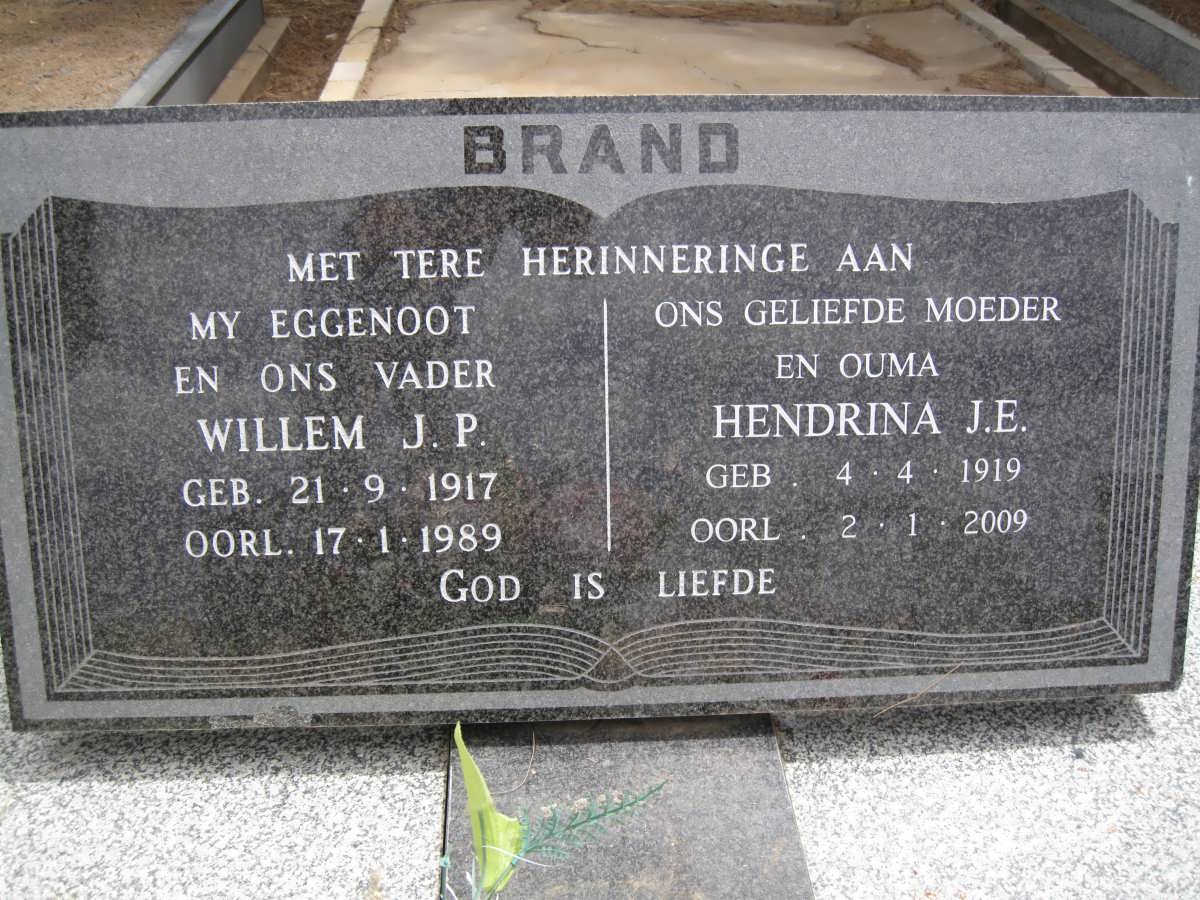 BRAND Willem J.P. 1917-1989 &amp; Hendrina J.E. 1919-2009