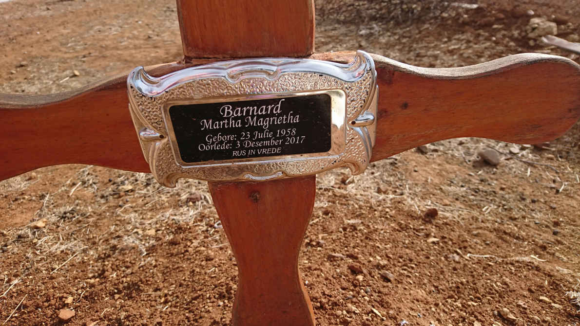 BARNARD Martha Magrietha 1958-2017