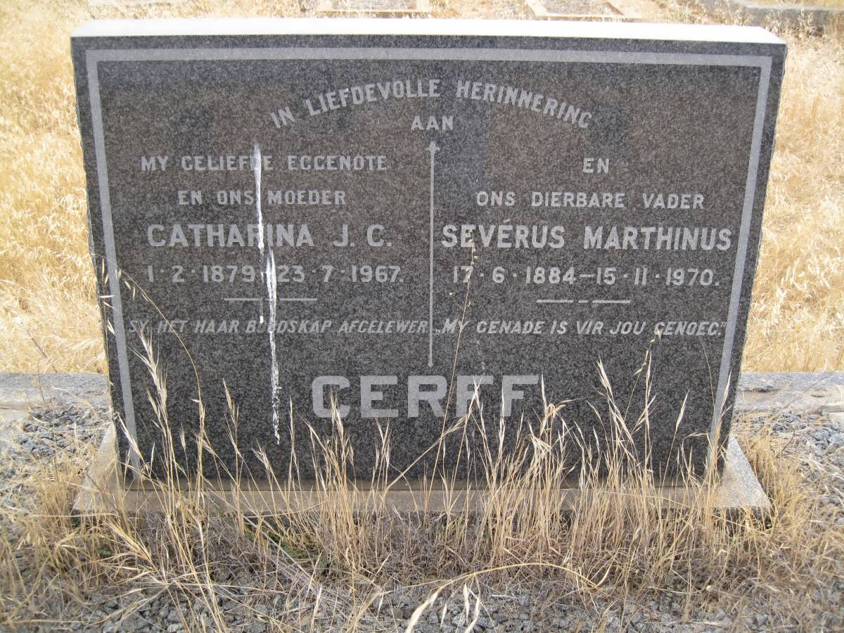 CERFF Sevérus Marthinus 1884-1970 &amp; Catharina J.C. 1897-1967