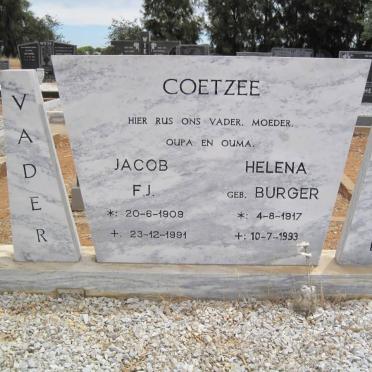 COETZEE Jacob F.J. 1909-1991 &amp; Helena BURGER 1917-1993