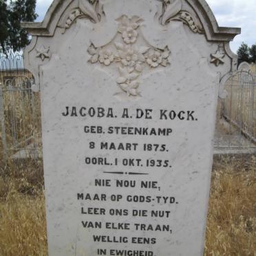 KOCK Jacoba A, de nee STEENKAMP 1875-1935