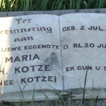 KOTZE Maria H. nee KOTZE 1885-1952
