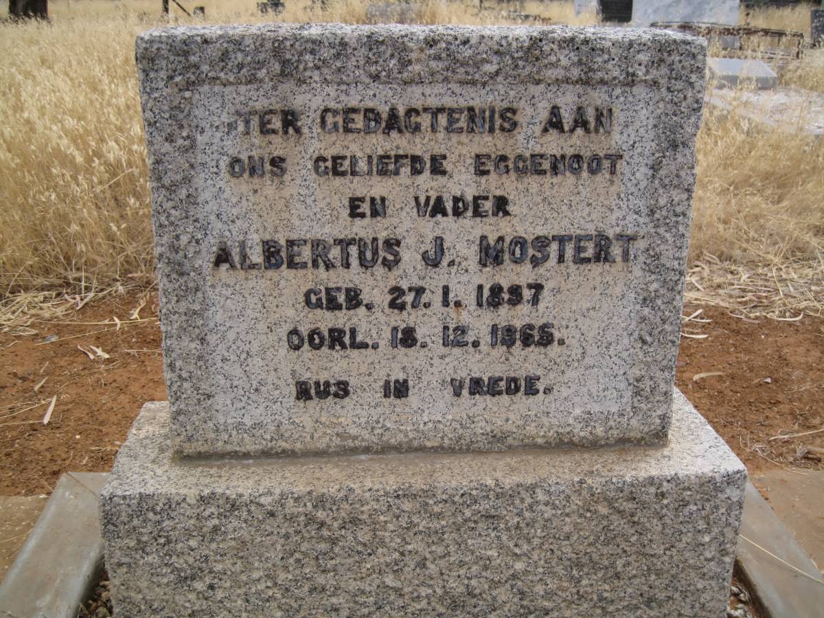MOSTERT Albertus J. 1897-1965