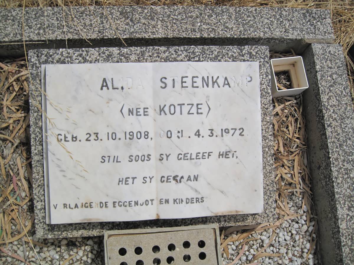 STEENKAMP Alida nee KOTZE 1908-1972