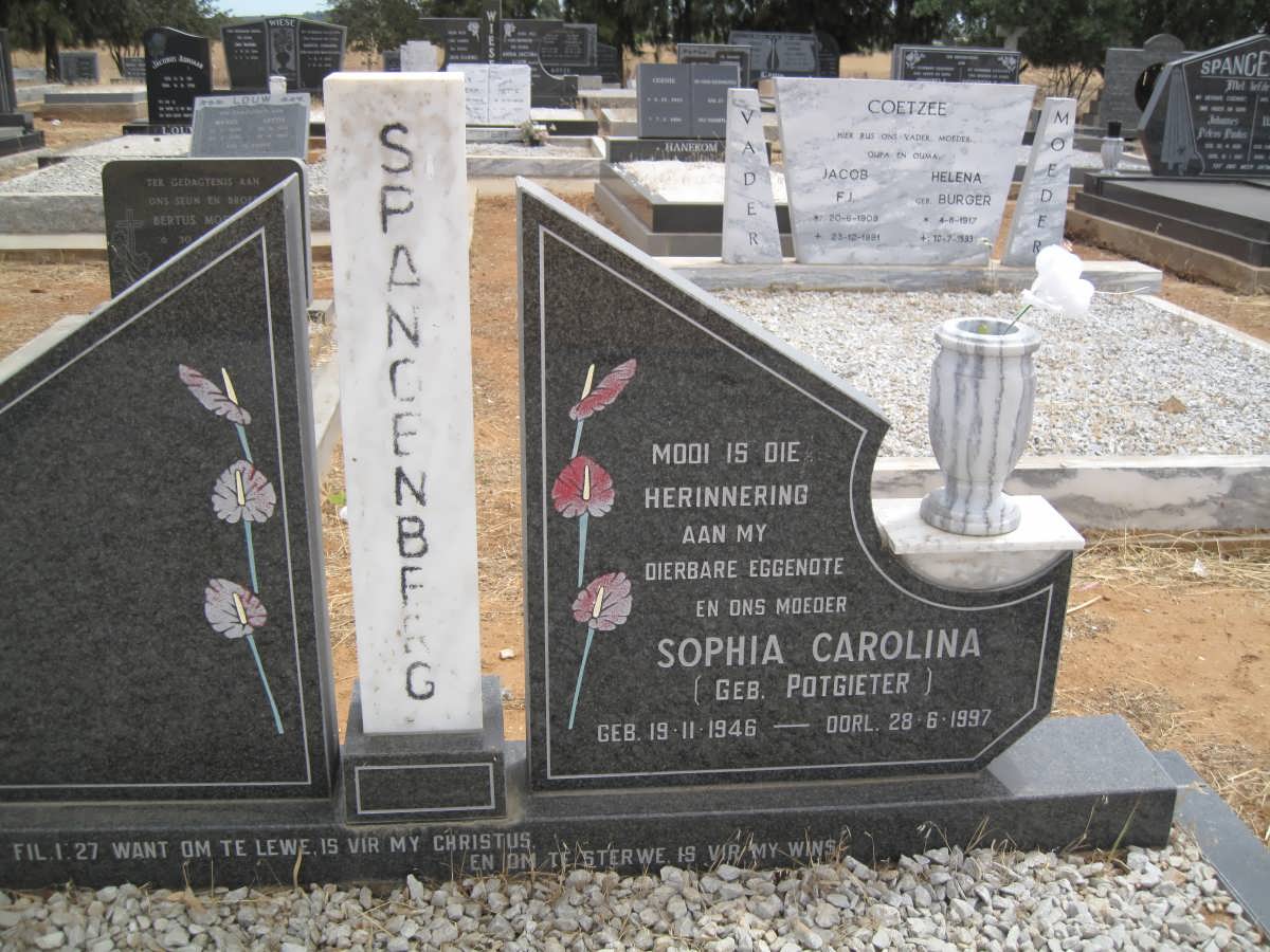 SPANGENBERG Sophia Carolina nee POTGIETER 1946-1997