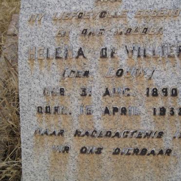 VILLIERS Helena, de nee LOUW 1890-1938