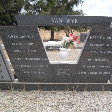 WYK Alwyn Jacobus, van 1905-1985 &amp; Magrietha Wilhelmina LESCH 1912-2004
