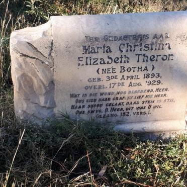 THERON Maria Christina Elizabeth nee BOTHA 1893-1929