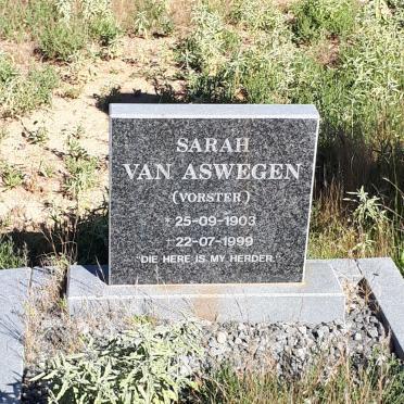 ASWEGEN Sarah, van nee VORSTER 1903-1999