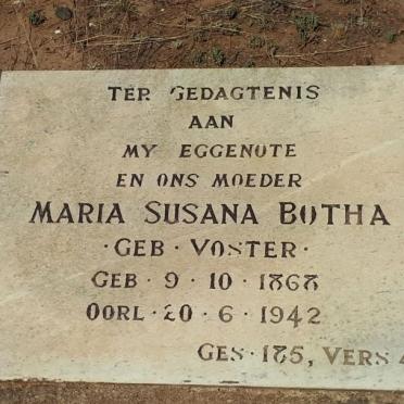 BOTHA Maria Susanna nee VOSTER 1868-1942