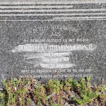 CRONJE Dorothea Catharina nee SWANEPOEL 1918-1950
