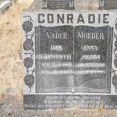 CONRADIE Dirk Christoffel 1896-1963 &amp; Anna Jacoba 1897-1988