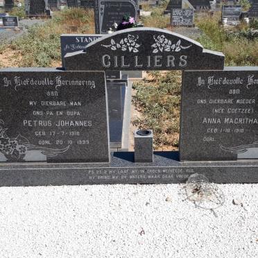 CILLIERS Petrus Johannes 1918-1999 &amp; Anna Magritha COETZEE 1910-