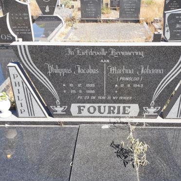 FOURIE Philippus Jacobus 1939-1988 &amp; Martina Johanna PRINSLOO 1943-