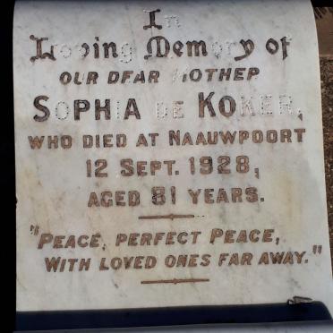 KOKER Sophia, de -1928