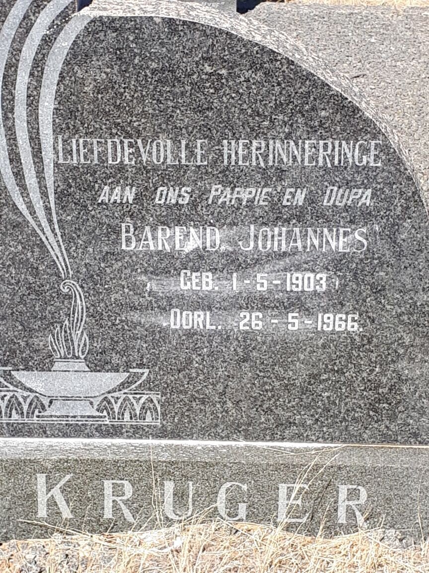 KRUGER Barend Johannes 1903-1966