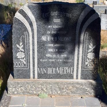 MERWE M.F., van der nee JONKER 1888-1949