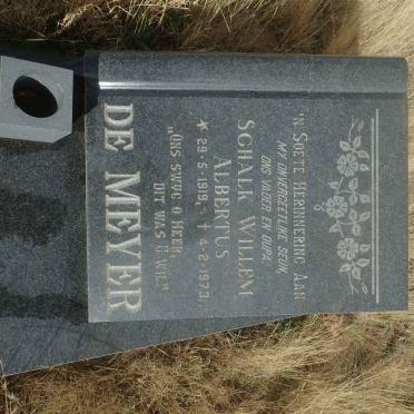 MEYER Schalk Willem Albertus, de 1919-1973