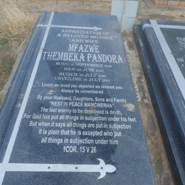 MFAZWE Maxwell Strike 1961-2021 &amp; Thembeka Pandora 1958-2017