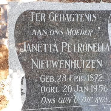 NIEUWENHUIZEN Janetta Petronella 1872-1956