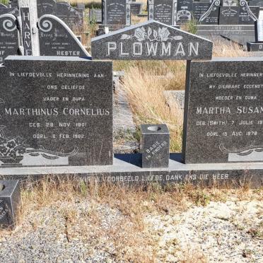 PLOWMAN Marthinus Cornelius 1901-1982 &amp; Martha Susanna SMITH 1902-1978