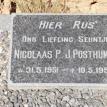 POSTHUMUS Nicolaas P. J. 1951-1952