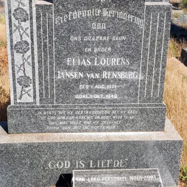 RENSBURG Elias Lourens, Jansen van 1921-1949