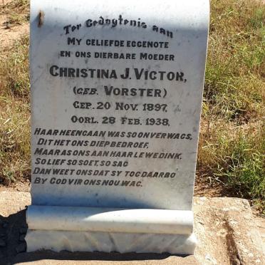 VICTOR Christina J. nee VORSTER 1897-1938
