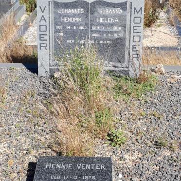 VENTER Johannes Hendrik 1902- &amp; Susanna Helena 1906-1973 :: VENTER Hennie 1926-1994
