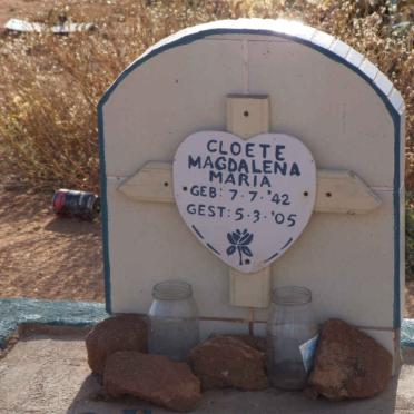 CLOETE Magdalena Maria 1942-2005
