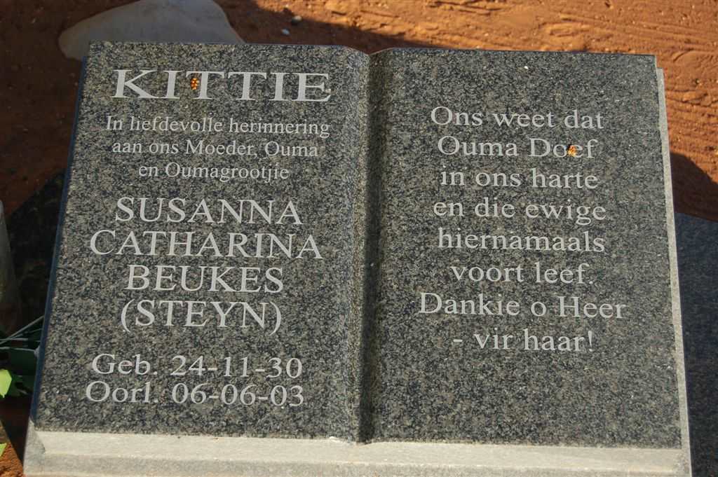 BEUKES Susanna Catharina nee STEYN 1930-2003