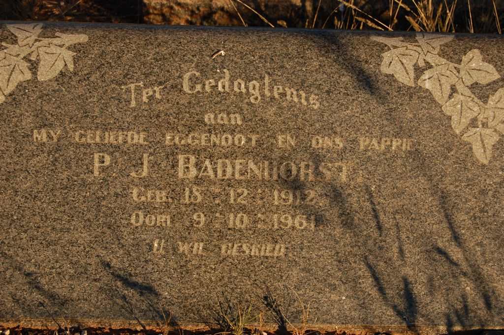 BADENHORST P.J. 1912-1961