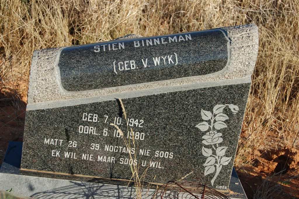 BINNEMAN Stien nee V. WYK 1942-1980