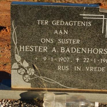 BADENHORST Hester A. 1907-1981