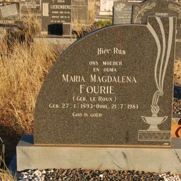 FOURIE Maria Magdalena nee LE ROUX 1893-1983