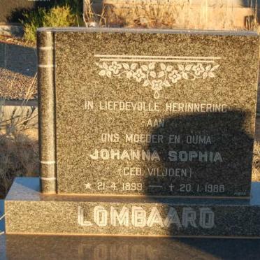 LOMBAARD Johanna Sophia nee VILJOEN 1899-1988