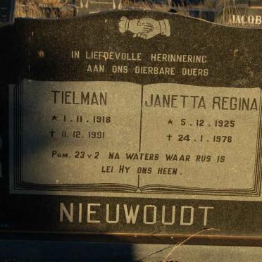 NIEUWOUDT Tielman 1918-1991 &amp; Janetta Regina 1925-1978