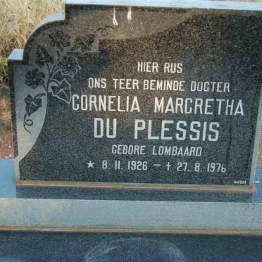 PLESSIS Cornelia Margretha, du  nee LOMBAARD 1926-1976