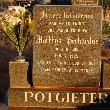 POTGIETER Matthys Gerhardus 1916-1985