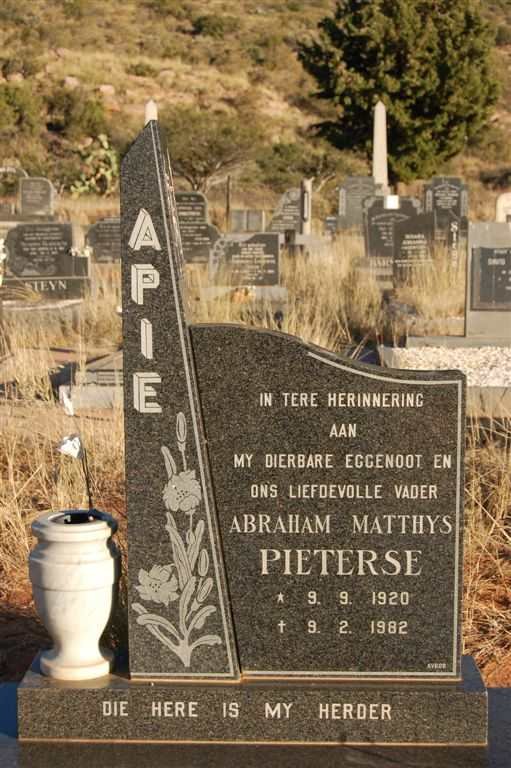 PIETERSE Abraham Matthys 1920-1982