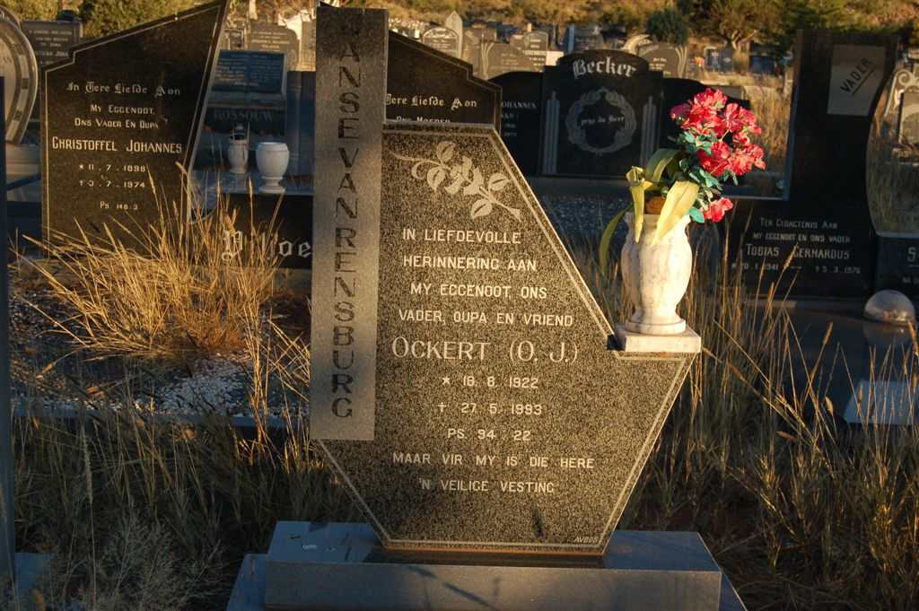 RENSBURG Ockert J., Janse van 1922-1993