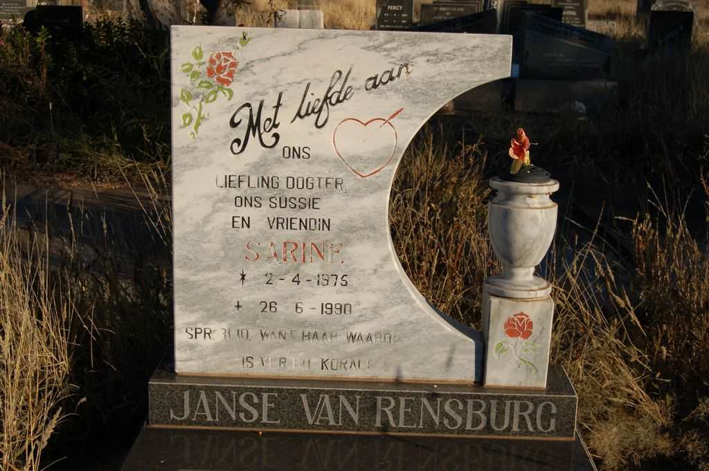 RENSBURG Sarine, Janse van 1975-1990