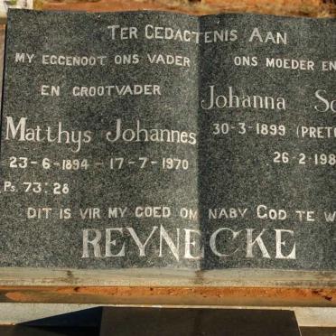REYNECKE Matthys Johannes 1894-1970 &amp; Johanna Sophia PRETORIUS 1899-1980